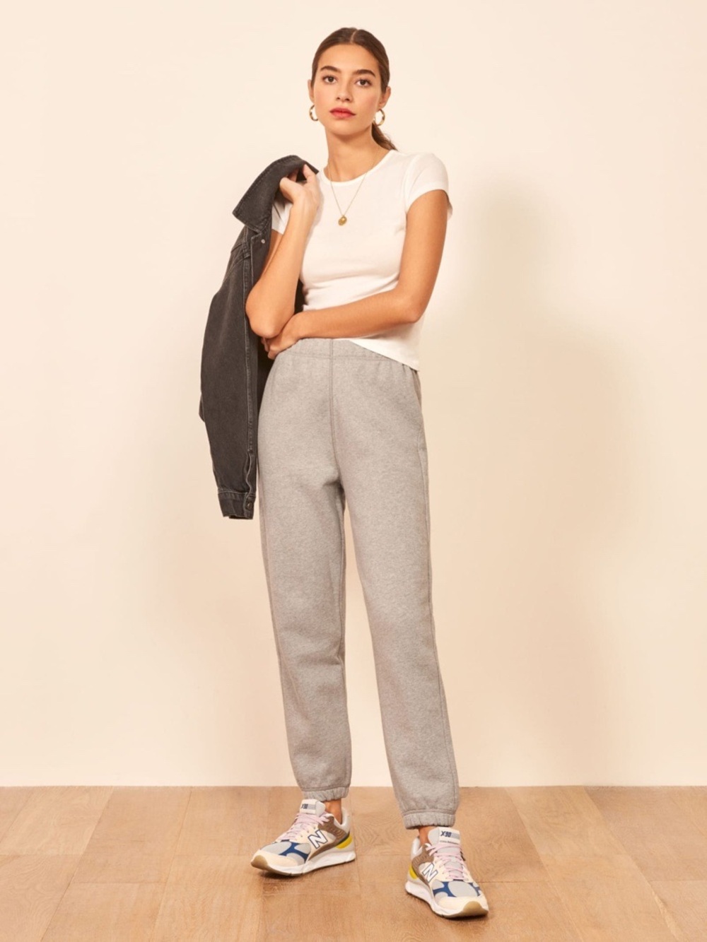 Reformation Gray Track Joggers
